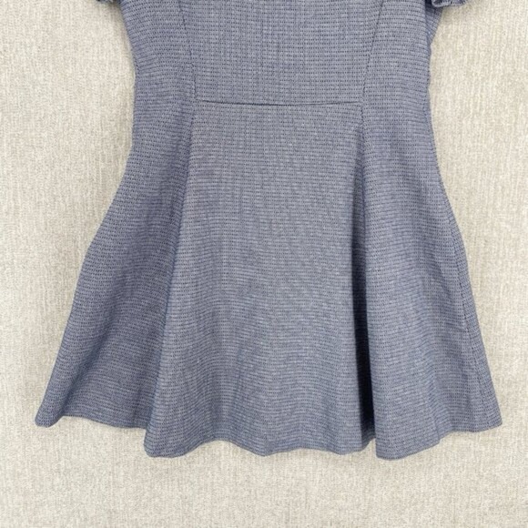 Theory Dress Women Size 8 Blue Albita WR Meterie Fit & Flare Short Sleeve Mini - Picture 8 of 12